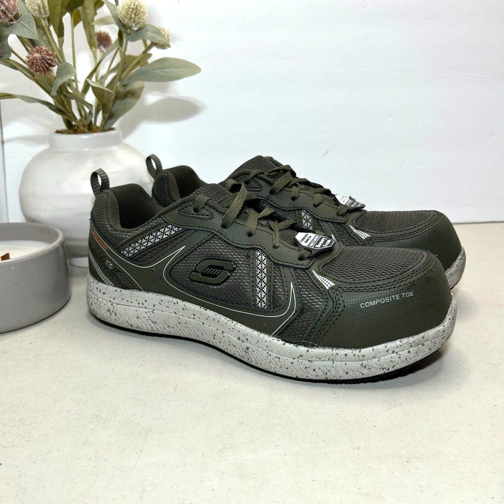 SKECHERS Work Summits SR Jaily Composite Toe Memory Foam Dark Green Women 8